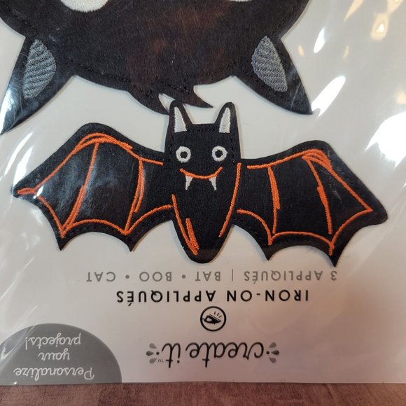 NEW Create It Iron On Appliques Halloween Boo Cat Bat Spider Crafts Upcycle - Picture 5 of 5